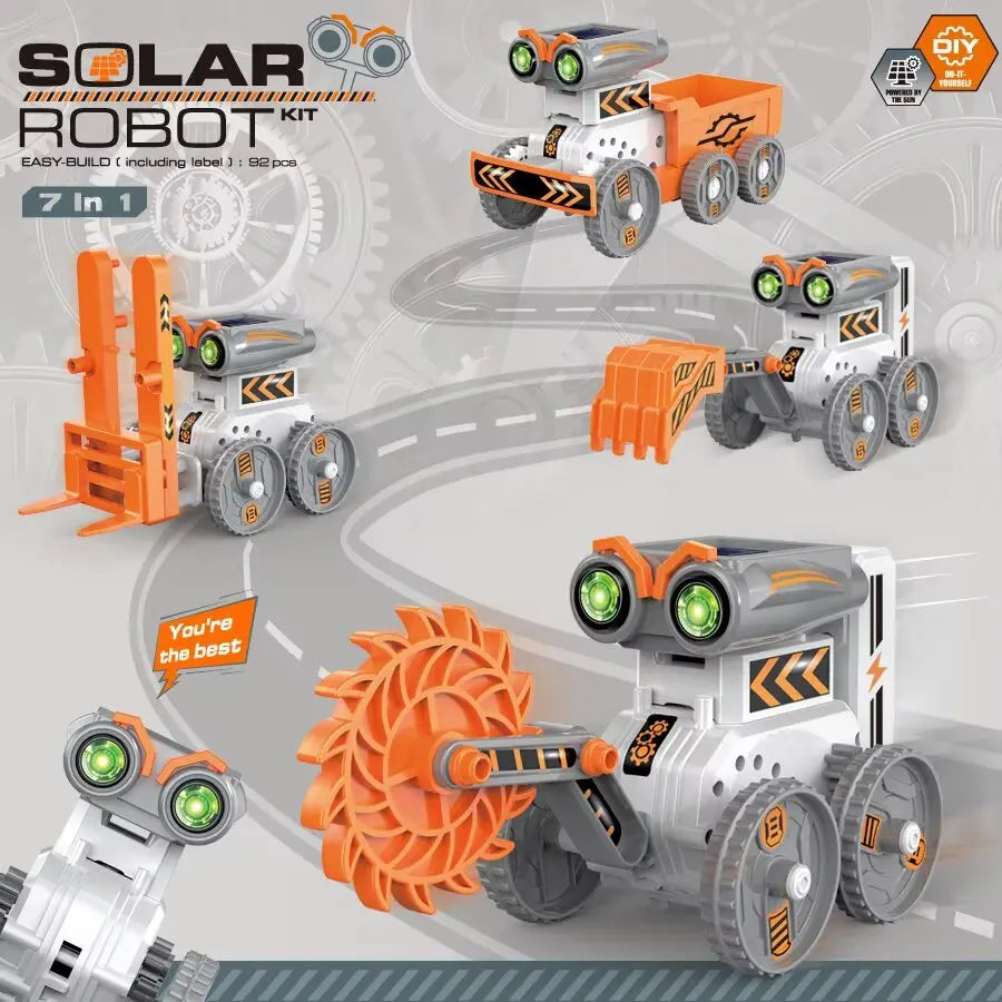 7-in-1 Solar Robot Kit For Kids, Stem Projects For Kids Age 8-12, Educational STEM Science ToyDlY Solar Power Building Kit, Robo