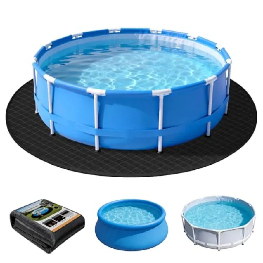 15 FT Round Pool Liner Pad for Above Ground Swimming Pool, Polyethylene Material, Black, Light-Proof and Waterproof Protection
