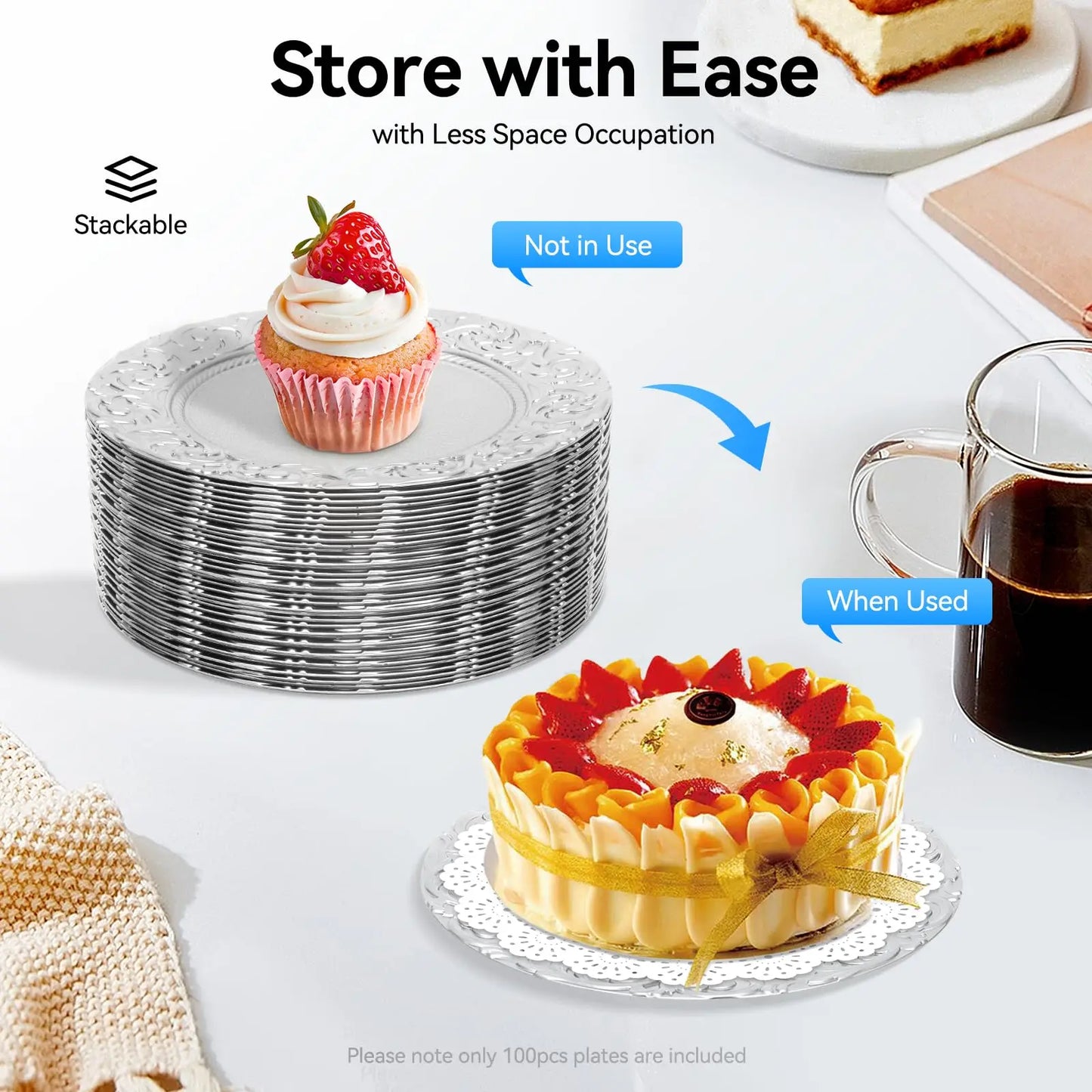 Bymaocar Thanksgiving Charger Plates 100 Pcs
