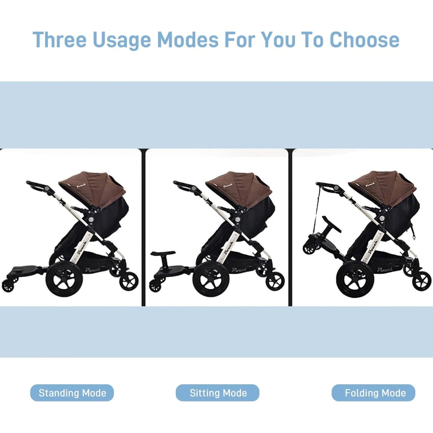 Universal Stroller Board, Stroller Glider Board with Detachable Seat Standing Board,  Holds Children Up to 25KG/55Lbs
