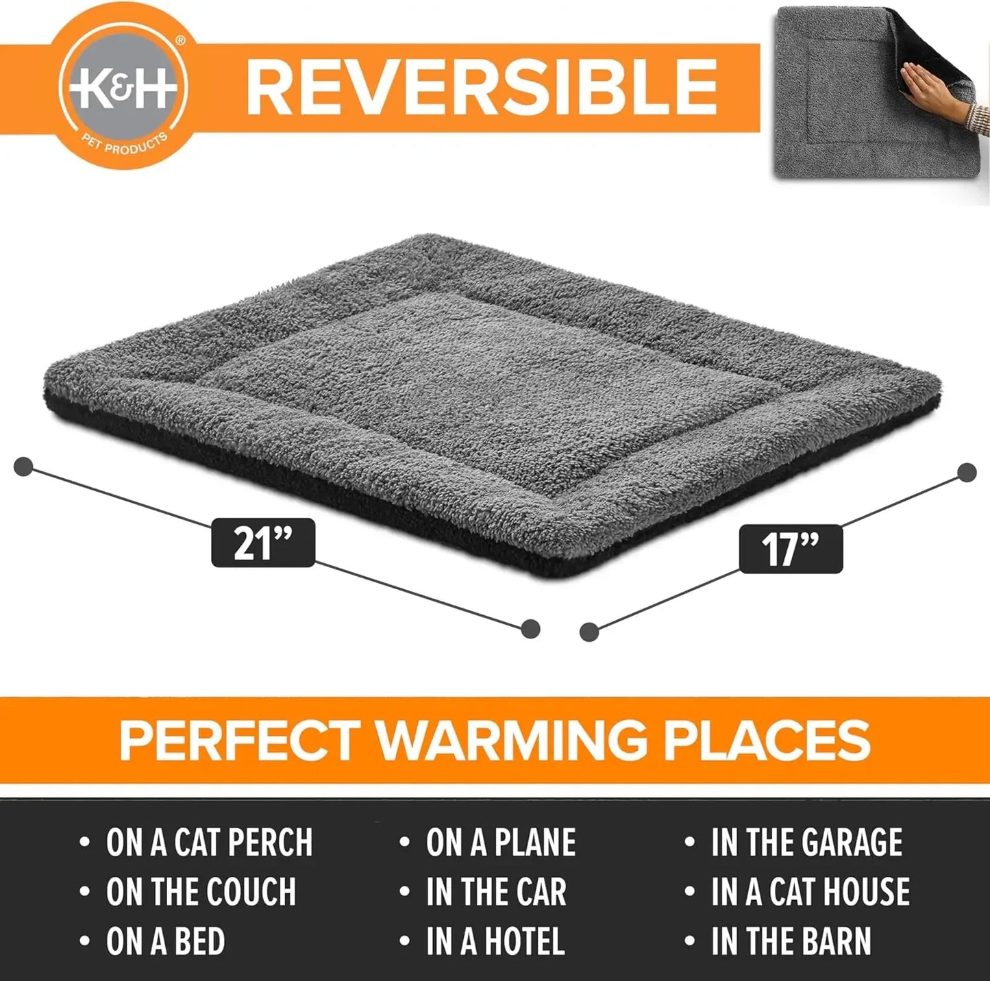 Self-Warming Cat Bed Pad Reversible Heating Mat for Indoor Cats