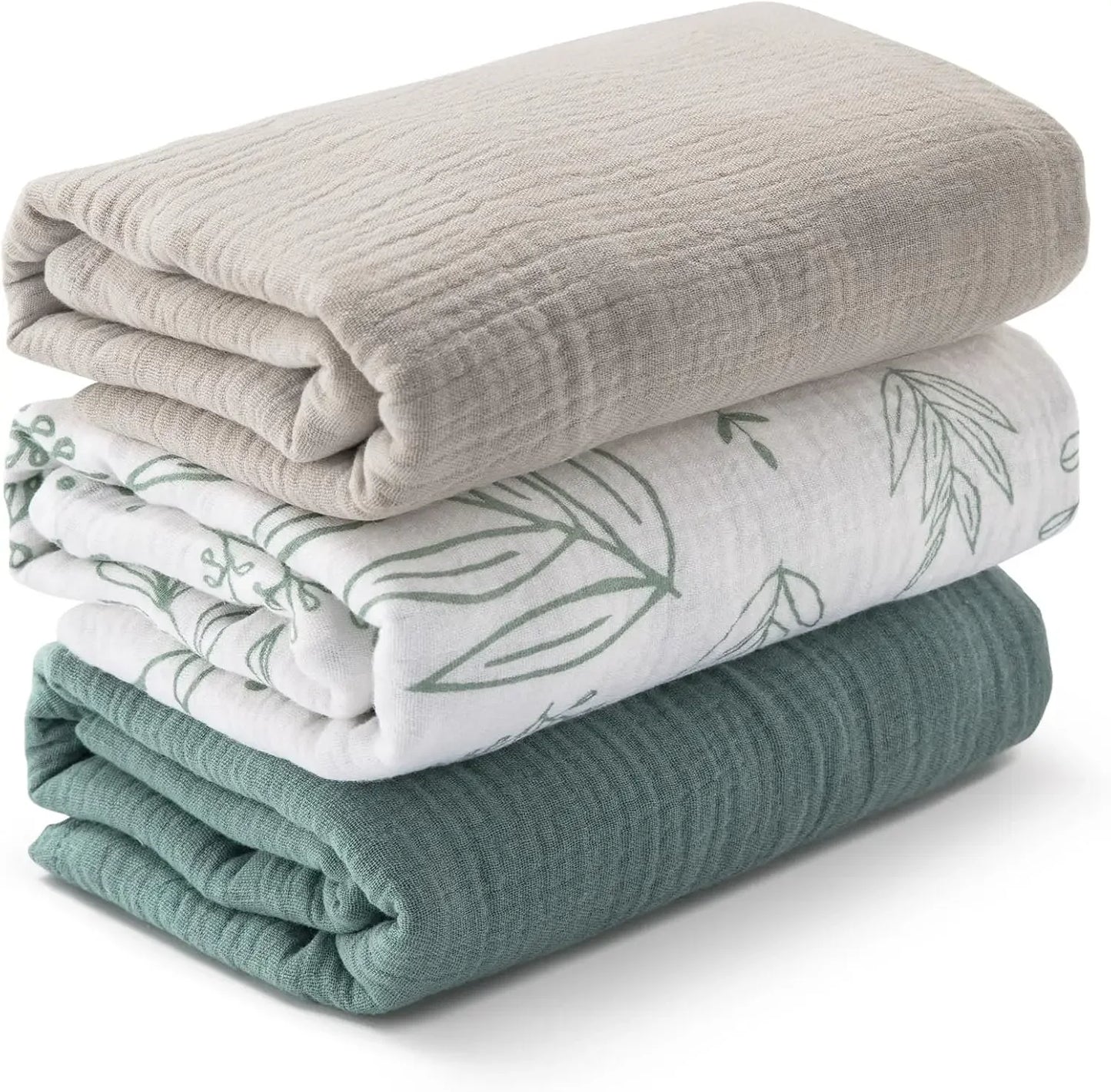 Muslin Swaddle Blankets for Newborns 3-Pack Soft Breathable Baby Wrap