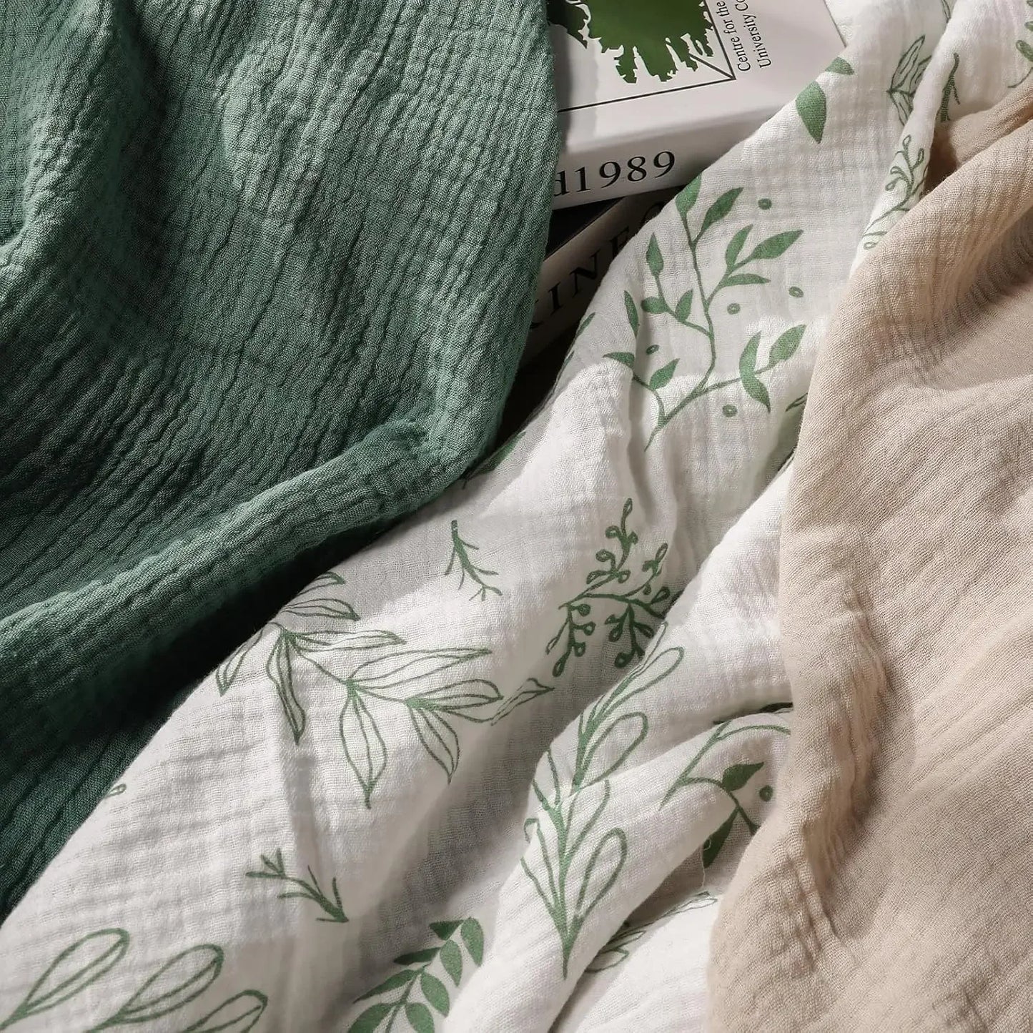Muslin Swaddle Blankets for Newborns 3-Pack Soft Breathable Baby Wrap