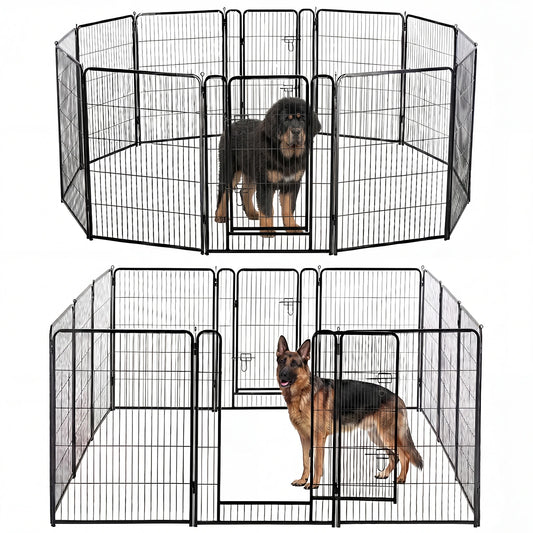 12-Panel Foldable Dog Playpen & Pet Fence (24" to 40")