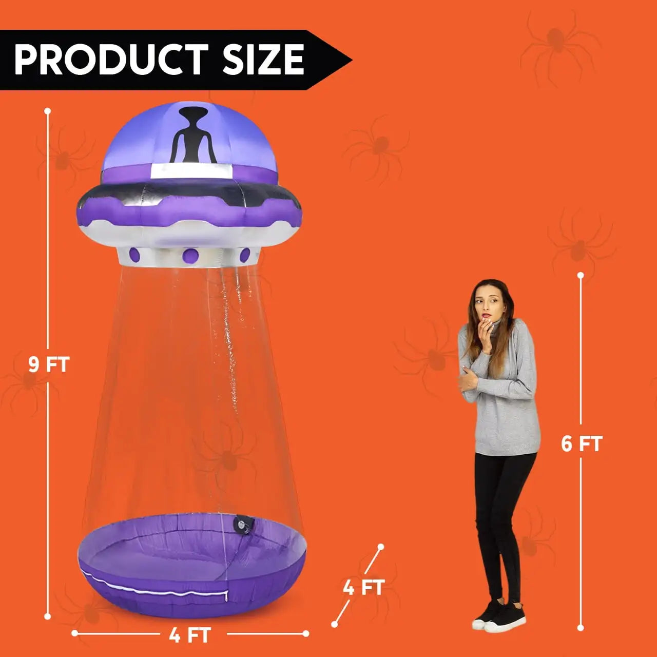 Joyfy Halloween Inflatable UFO Decoration With Built In LEDs Outdoor