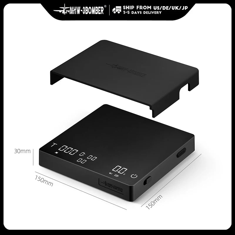 MHW-3BOMBER Cube Coffee Scale 3.0 Pro Max Digital Kitchen Coffee Scale High Precision Flow Rate Big Battery Coffee Accessories