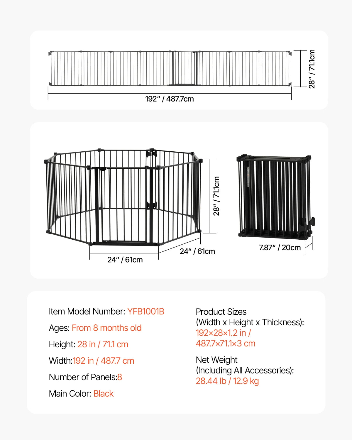SucceBuy Walk Through Baby Gate Pressure Mount Doorway Safety Barrier
