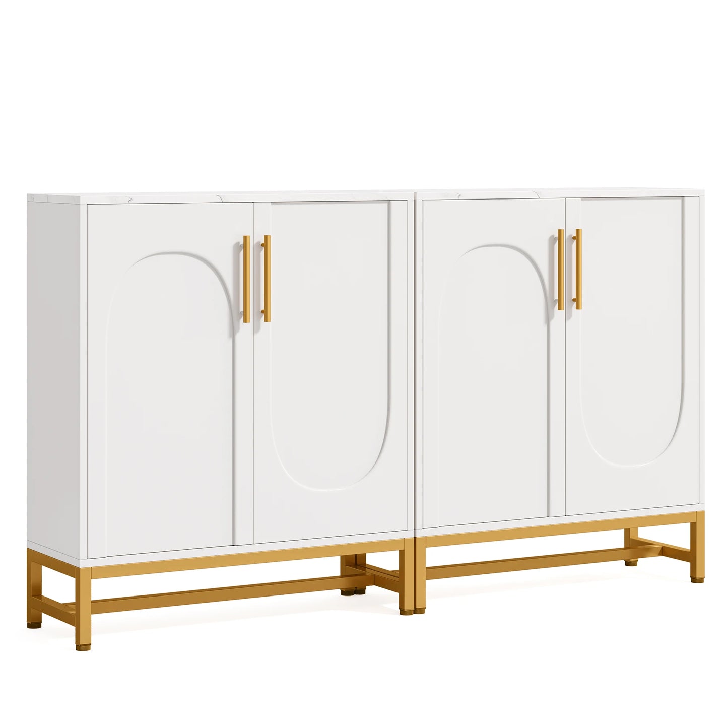 Tribesigns Modern Wooden Buffet Cabinet With Four Doors And Shelves