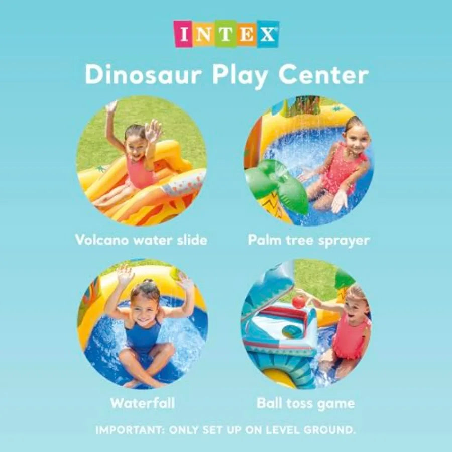Inflatable Dinosaur Water Park Play Center With Slide And Sprayer