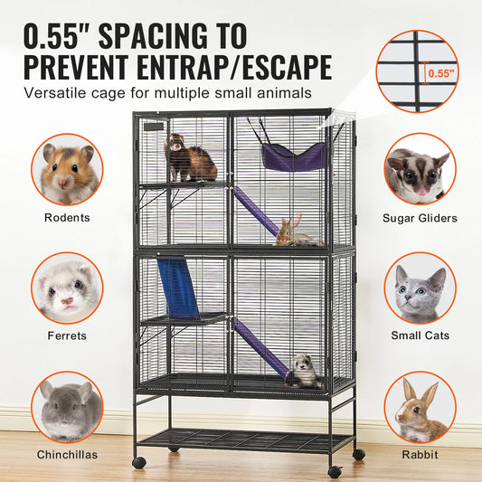 SucceBuy Metal Ferret Cage Multi Level Small Pet Habitat