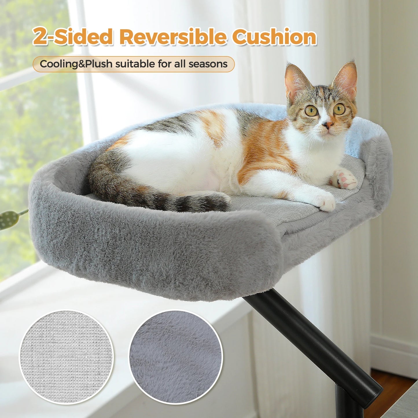 PAWZ Road Cat Desk Bed 360-Degree Rotatable Stand Plush Hammock