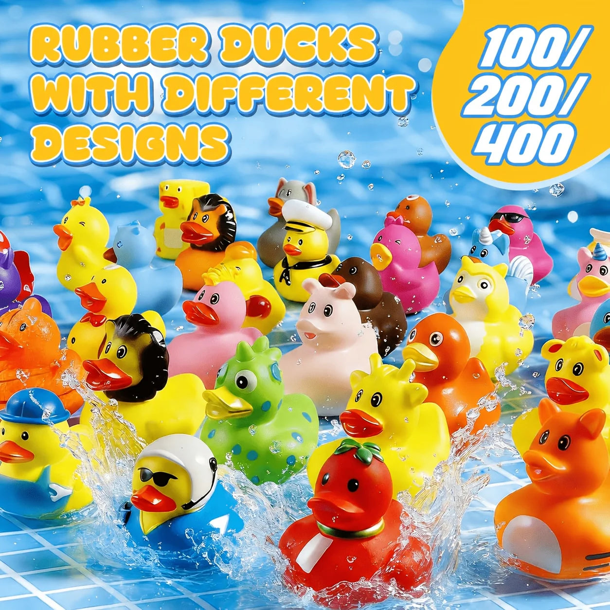 100/200pcs Ducks In Box, Assortment Ducks Bulk For Cars Ducking, 2" Mini Duckies For Toddler Bath Toys, Pool Toys Birthday Gifts Multi-Item Party Favor Packs JUYHGV