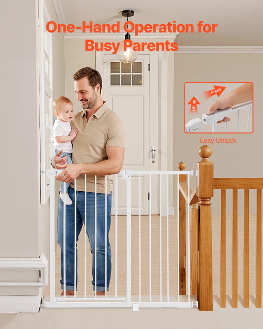 SucceBuy Walk Through Baby Gate Pressure Mount Doorway Safety Barrier