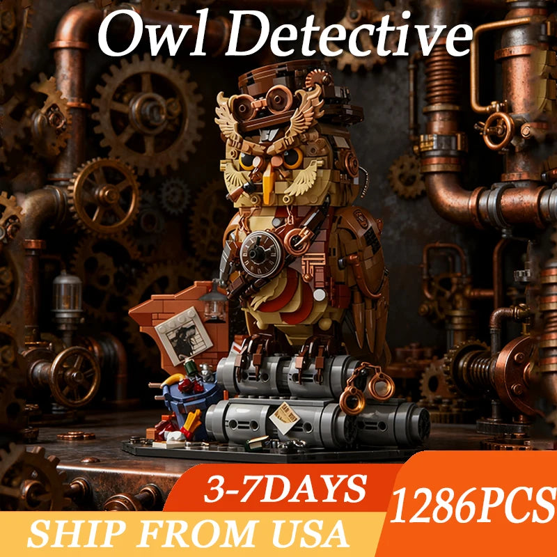 1286PCS Owl Detective Building Blocks Sets Magic Animal MOC Brick Model Educational DIY Toys Creative Gifts For Kids Adult