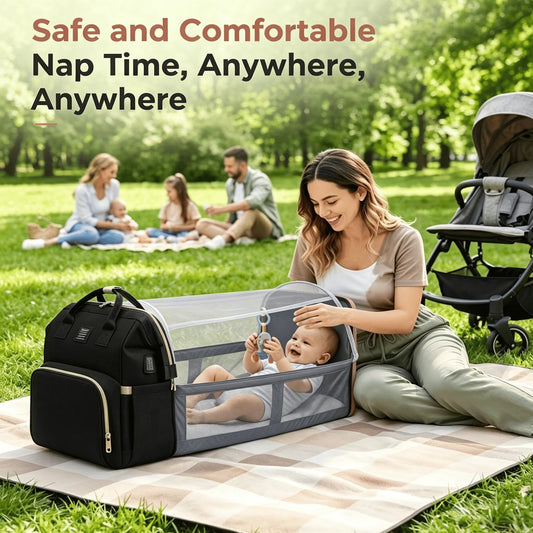 Multi Functional Diaper Backpack With Usb Port And Insulated Organizers