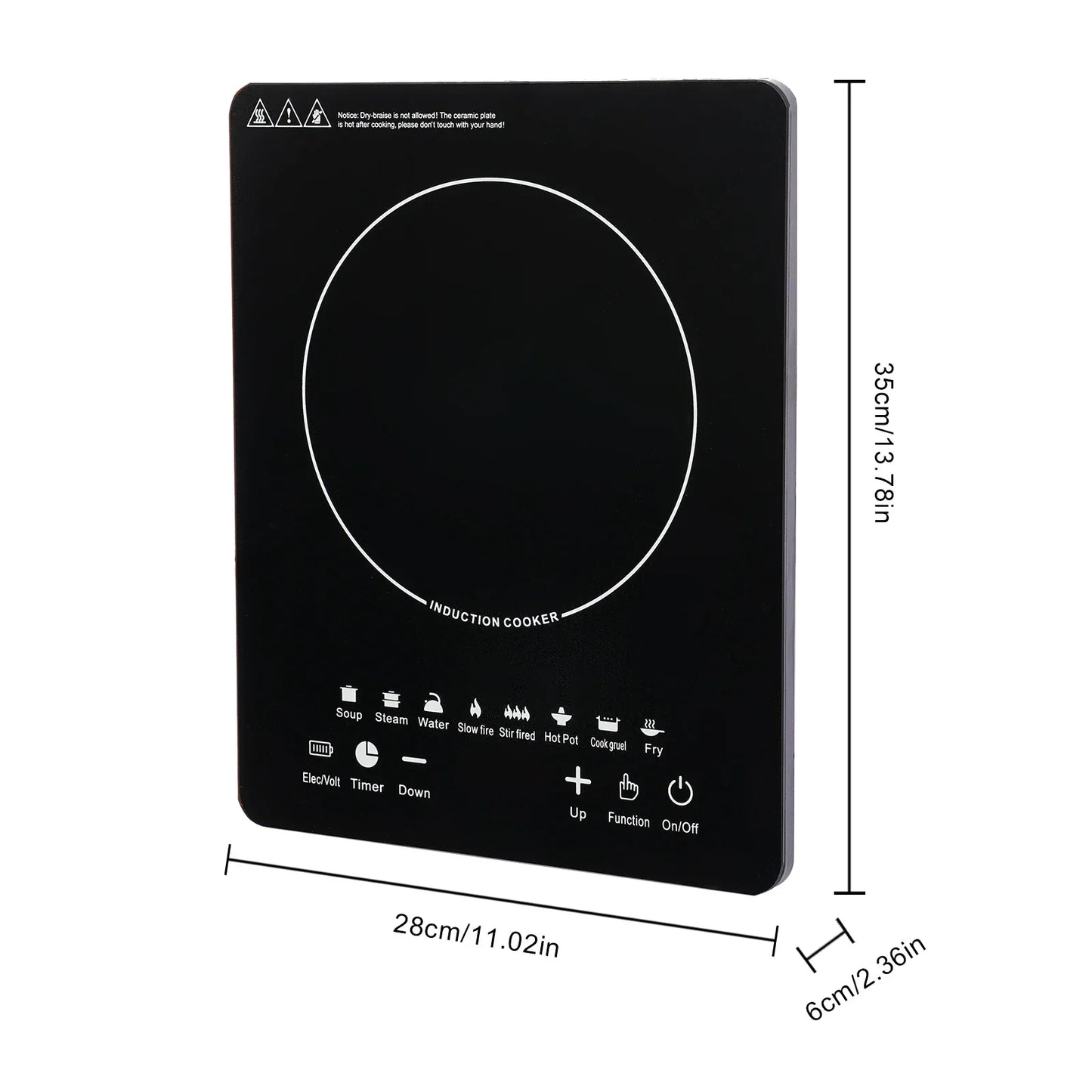 750W Smart Portable Induction Cooktop, 8 Cooking Presets, Touch Panel, Adjustable Power/Temp, LCD Display Electric Burner