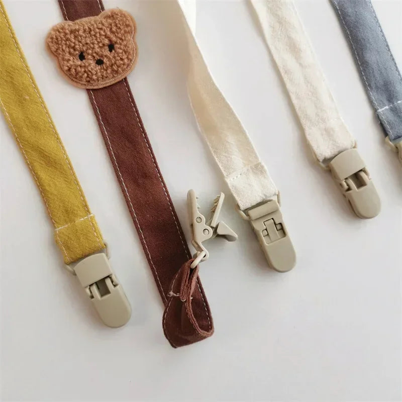 Cute Bear Pacifier Clip Chain for Teething and Soother Holder
