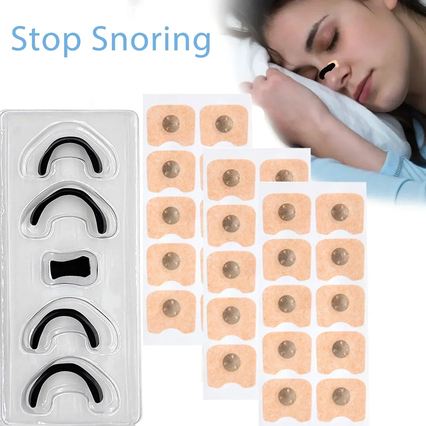 Anti Snore Nasal Dilators Starter Kit, Magnetic Nose Strips Increase Airflow, Sleep Aid & Sports Breathing Tool