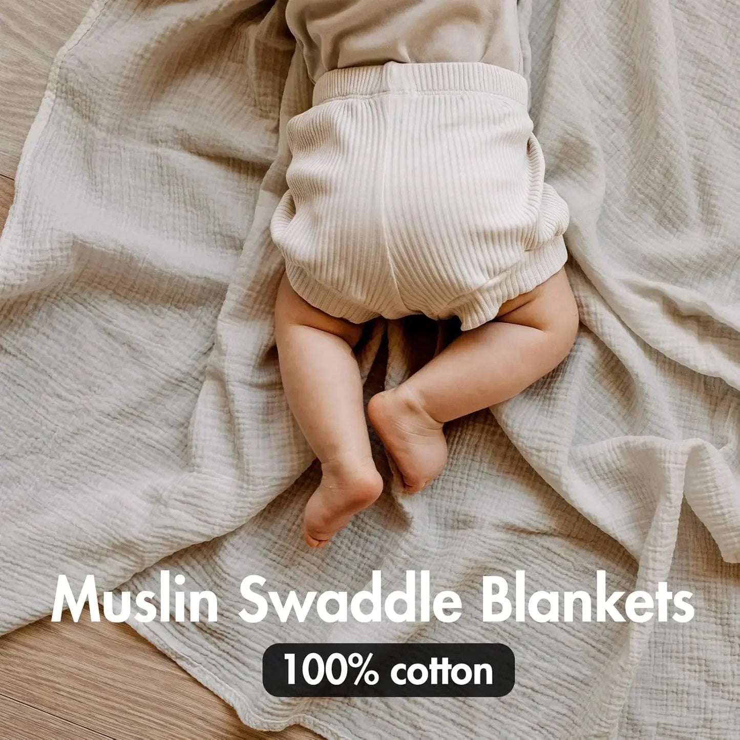 Muslin Swaddle Blankets for Newborns 3-Pack Soft Breathable Baby Wrap
