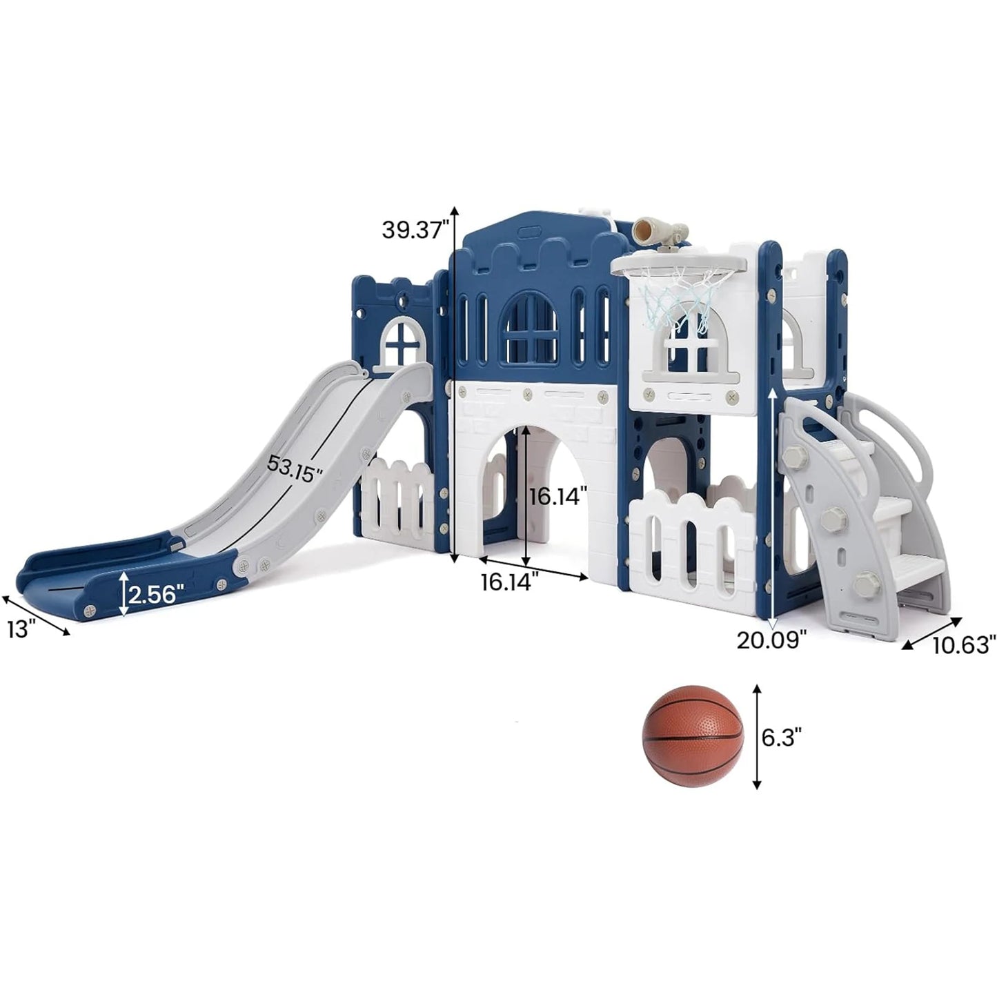 8 In 1 Toddler Indoor Playground With Slide And Climber